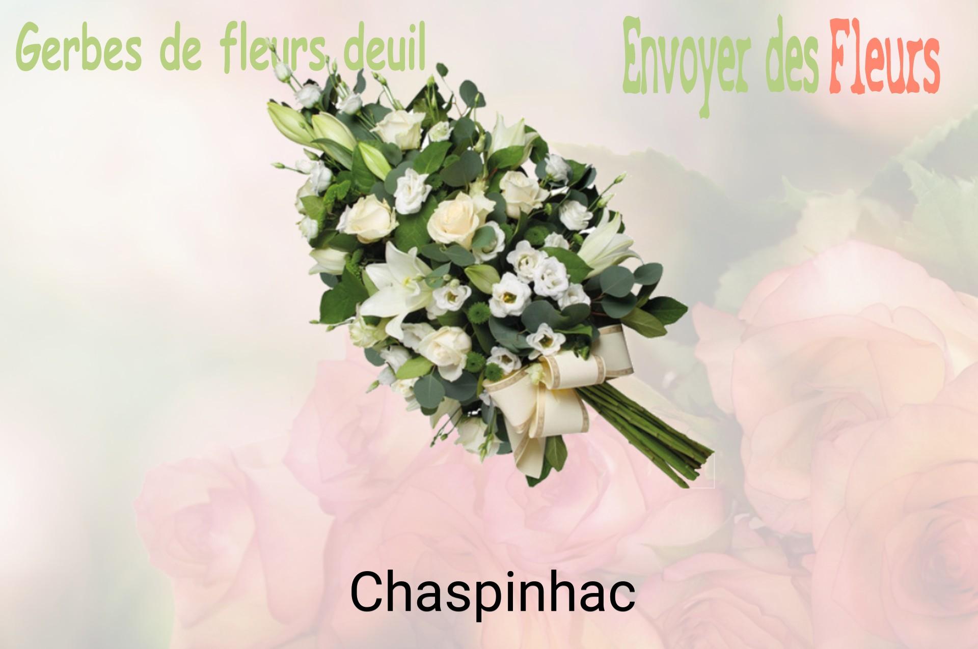Gerbe de fleurs de deuil livrée à Chaspinhac